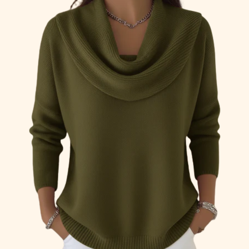 Avelle Paris | Pull Col Bénitier Drapé Céleste