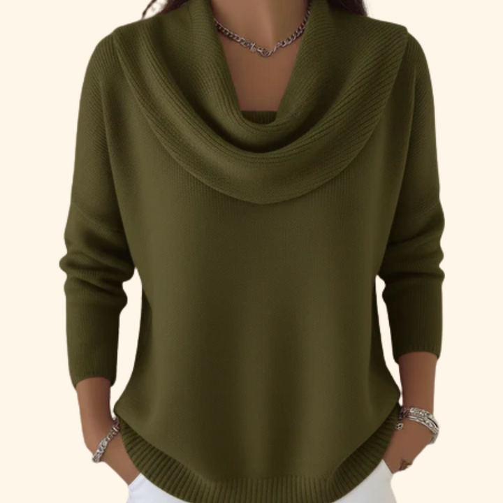 Avelle Paris | Pull Col Bénitier Drapé Céleste