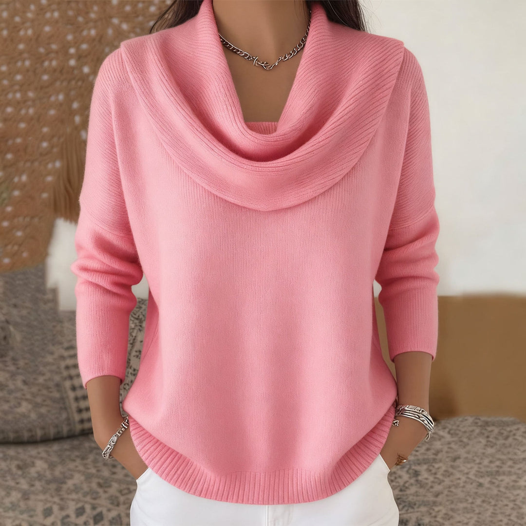 Avelle Paris | Pull Col Bénitier Drapé Céleste
