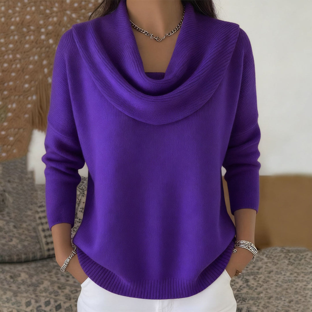 Avelle Paris | Pull Col Bénitier Drapé Céleste