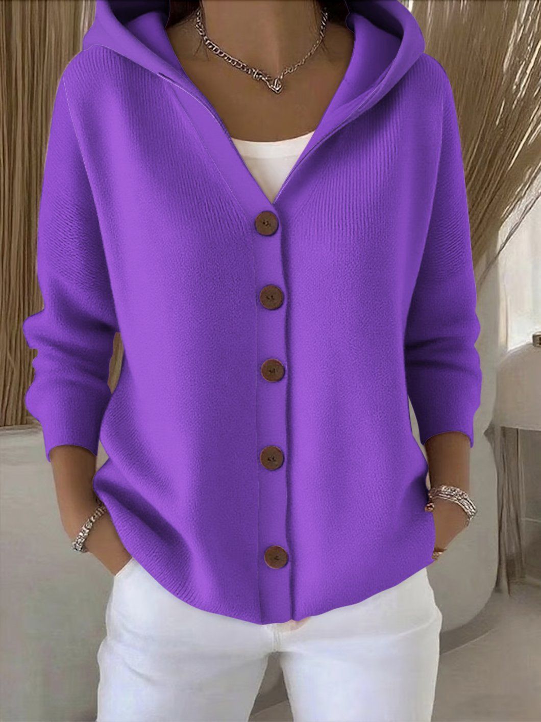 Avelle Paris | Cardigan à Capuche Boutonné Madeleine