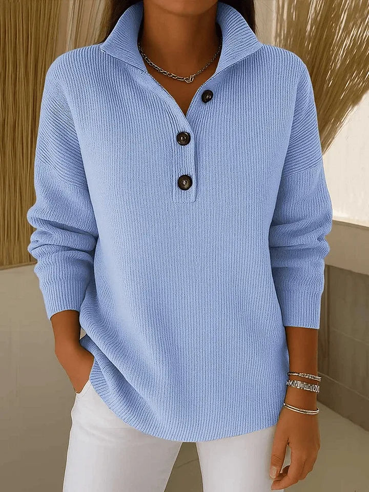 Avelle Paris | Pull Col Montant Boutonné Éloïse