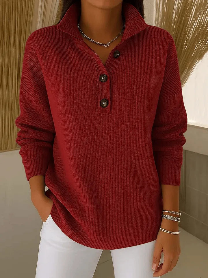 Avelle Paris | Pull Col Montant Boutonné Éloïse